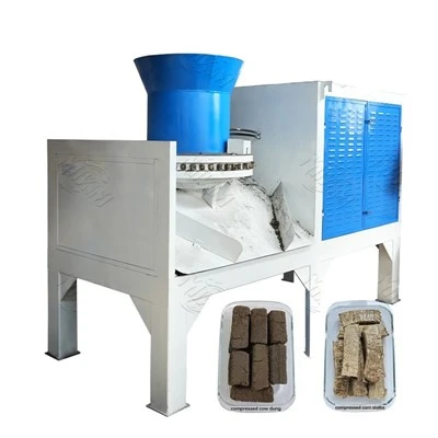 How does a wood briquette press machine work